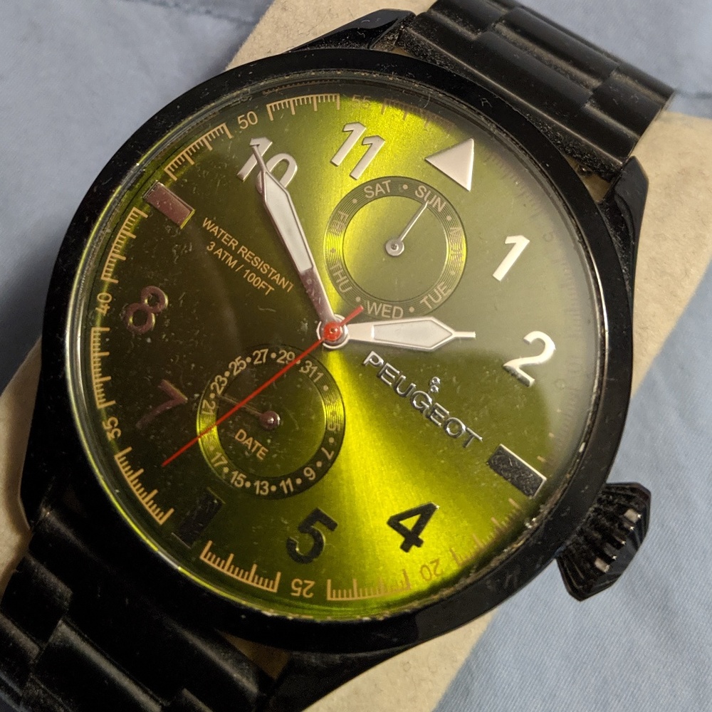 Peugeot Day Date Multi-Function Aviator Watch - image 1